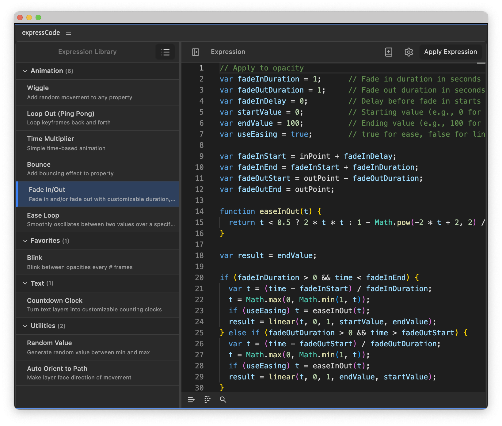 expressCode Interface